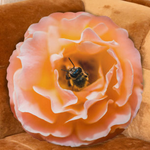 Blütenhummel Rundes Kissen