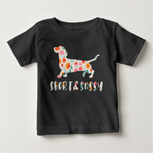 Blütenhund aus kurzer Dackel Baby T-shirt