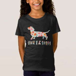 Blütenhund aus kurzer Dackel T-Shirt