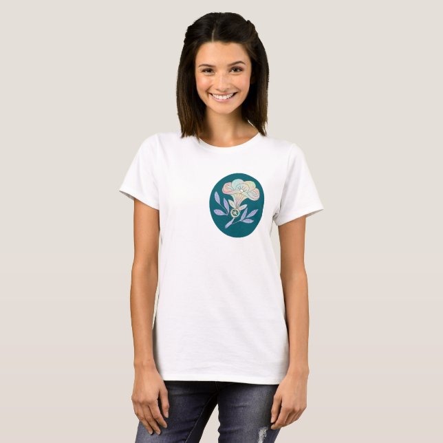 Blütenkelch dunkel T-Shirt (Vorne ganz)