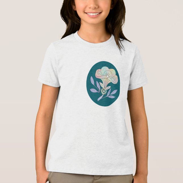 Blütenkelch dunkel Tri-Blend shirt (Vorderseite)