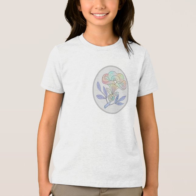 Blütenkelch dunkel Tri-Blend shirt (Vorderseite)