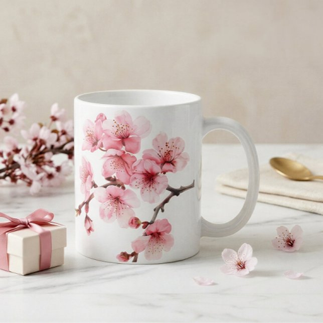 Blütenkirsche Blüten Rosa Weiß Kaffeetasse (Von Creator hochgeladen)