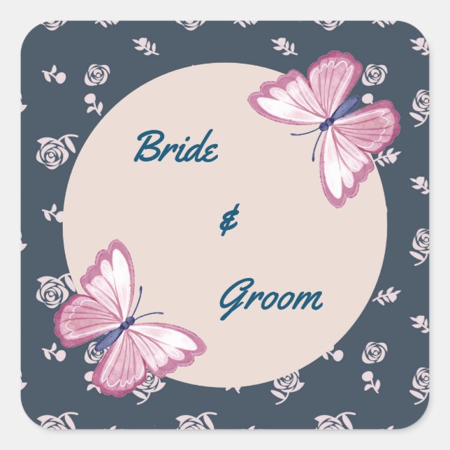 Blütenkleber Quadratischer Aufkleber (Vorderseite)