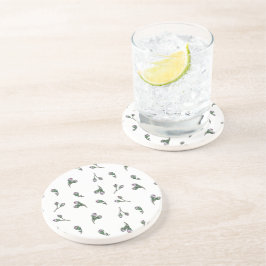 Blütenknospen - Rosa und Grün - Blütenmuster Getränkeuntersetzer