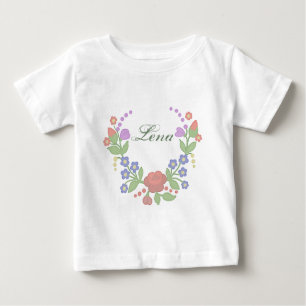 Blütenkranz personalisiert baby t-shirt