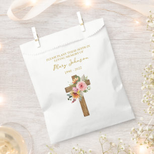 Blütenkreuz-Samenpaket Trauerfeier Geschenkbeutel Geschenktütchen