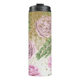 *~* Blütenleder PEONY Gold Glitzer Thermosbecher