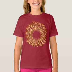 Blütenleuchte Rustikale Sonnenblumenleuchte Handge T-Shirt