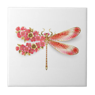 Blütenlibelle mit Schmuck sakura Fliese