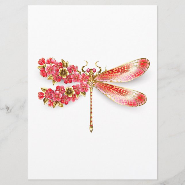 Blütenlibelle mit Schmuck sakura Programm (Vorderseite)