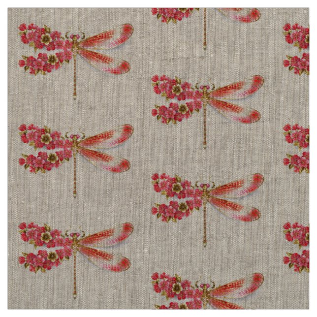 Blütenlibelle mit Schmuck Sakura Stoff (Muster)