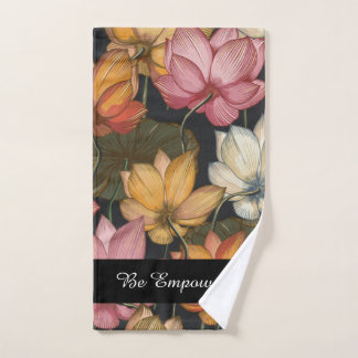 Blütenlotus Water Lilies Schwarze Übung Handtuch