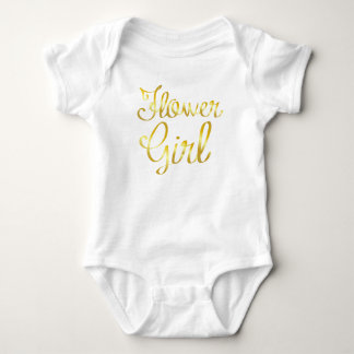 Blütenmädchen Gold und Weiß Baby Strampler