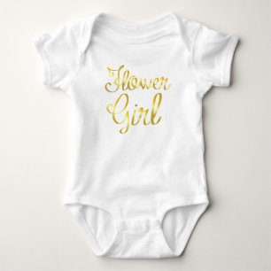 Blütenmädchen Gold und Weiße Tutu Baby Strampler