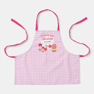 Blütenmädchen Niedlich, blumenreich Personalisiert Schürze