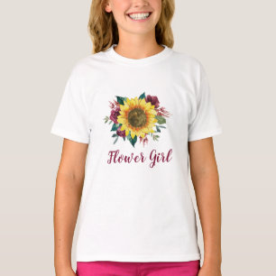 Blütenmädchen Sonnenblumen Hochzeit T-Shirt