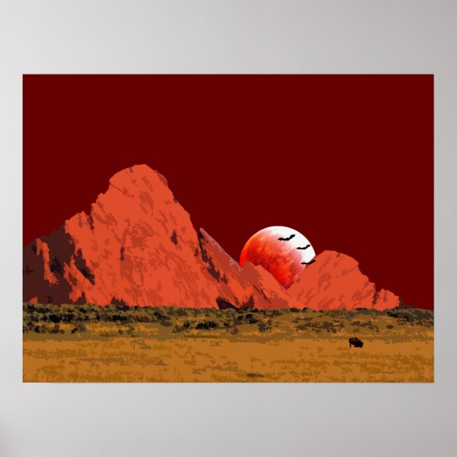 Blütenmond nimmt digitale Kunst zu Poster (Vorne)