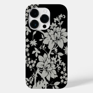 Blütenmuster aus schwarzem und silberem Staub Case-Mate iPhone 14 Pro Hülle