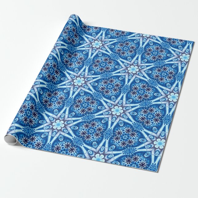 Blütenmuster Geschenkpapier (Ungerollt)