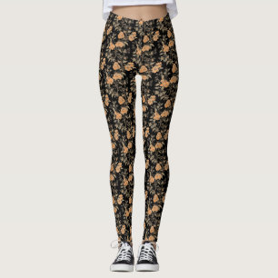 Blütenmuster im Vintage-Stil mit Pfirsichblüten Leggings