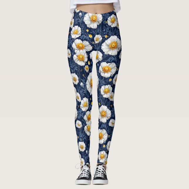Blütenmuster Leggings (Vorderseite)