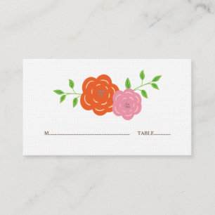Blütenorange Rosa Platzkarten