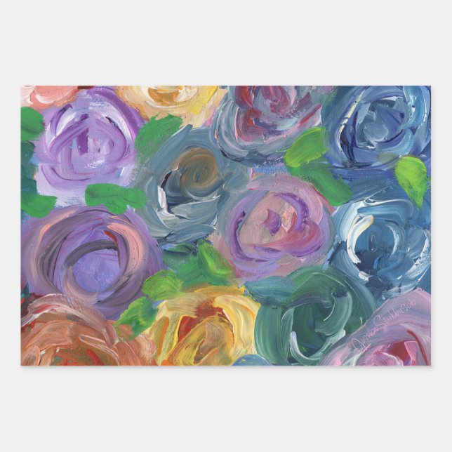 Blütenpapiere Geschenkpapier Set (Vorderseite)