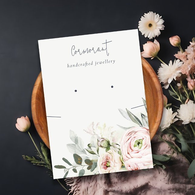 Blütenpeony floral Earring Necklace Holder Visitenkarte (Von Creator hochgeladen)