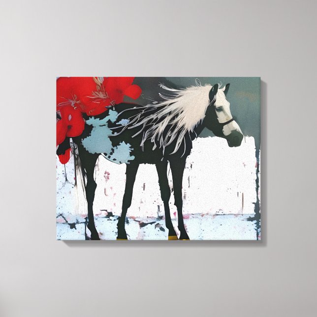 Blütenpferde Canvas Print Leinwanddruck (Vorderseite)