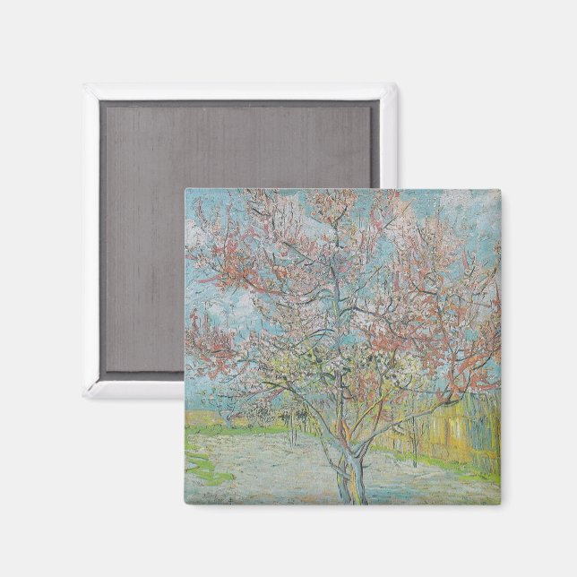 Blütenpfirsichbaum Magnet (Vorderseite/Rückseite)