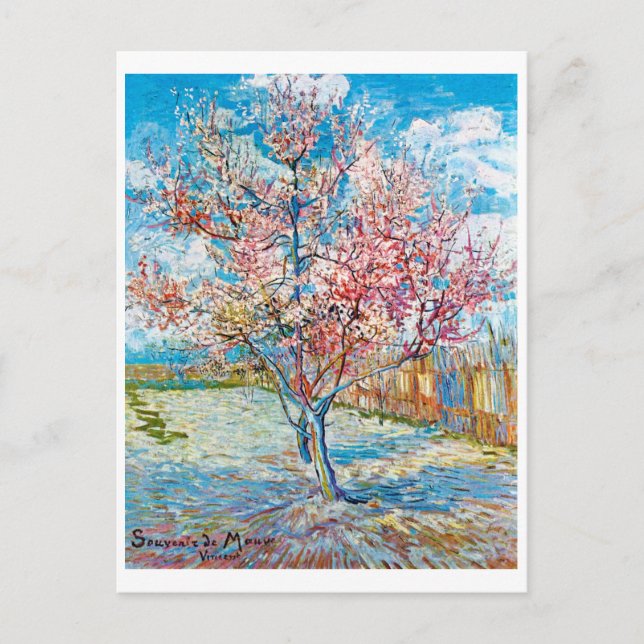 Blütenpfirsichbaum, Van Gogh Postkarte (Vorderseite)