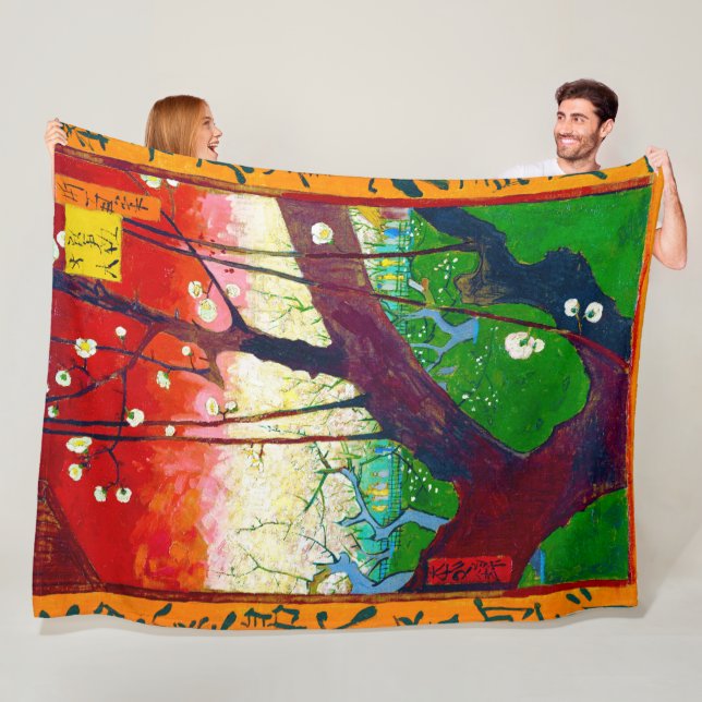 Blütenpflanze (nach Hiroshige), Van Gogh Fleecedecke (Beispiel)