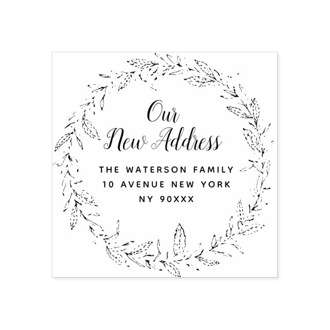 Blütenpflanze neue Anschrift Gummistempel (Prägung)