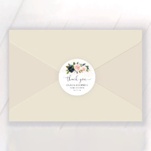 Blütenpink-Blütendusche Runder Aufkleber