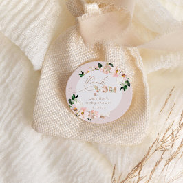 Blütenpinke Blumendusche Danke Runder Aufkleber