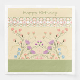 Blütenpracht mit Grün Serviette