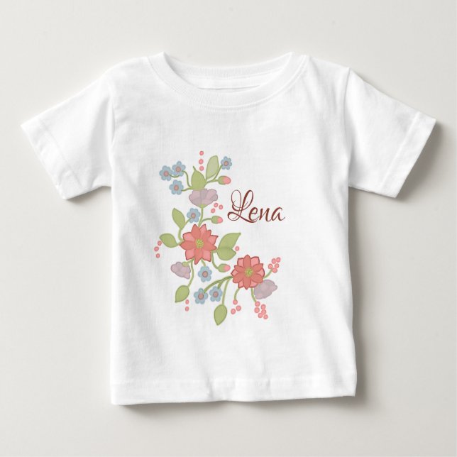 Blütenranke personalisiert baby t-shirt (Vorderseite)