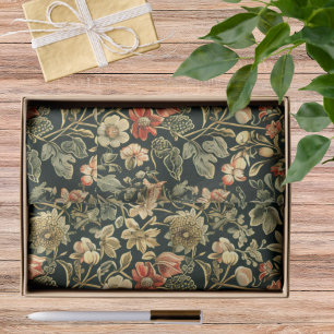 Blütenreiches Grün, inspiriert von William Morris Seidenpapier