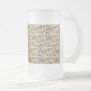 Blütenreiches Grün Rosa Vintage William Morris Spa Mattglas Bierglas