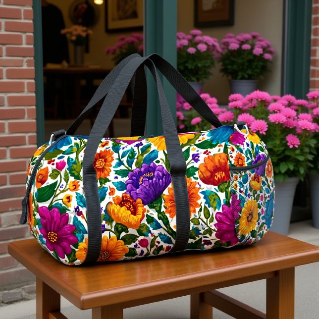 Blütenreise Blumenmuster Duffle Bag (Von Creator hochgeladen)