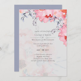 Blütenrosa Bläserblütenblütenblauer Hochzeitstag