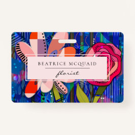 Blütenrosa Blau abstrakt moderne Blumen Ausweis