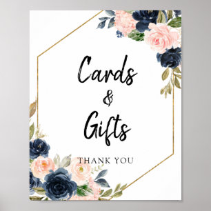 Blütenrosa Blumenbezugkarten und Geschenkzeichen Poster