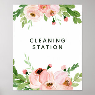 Blütenrosa Blumenkranz Hochzeitsmaske Poster