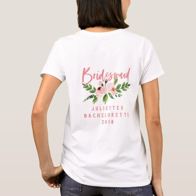 Blütenrosa Brautpavillon T - Shirt (Rückseite)