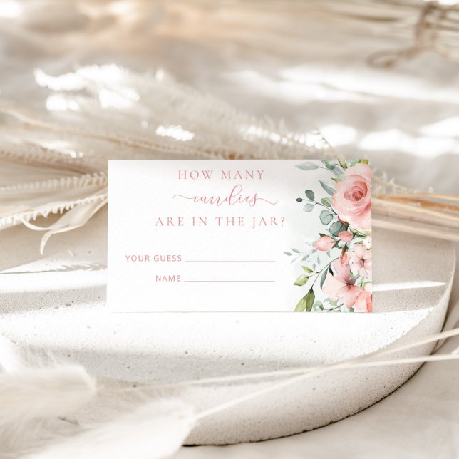 Blütenrosa erraten Sie, wie viele Bonbons sich bef Begleitkarte (Von Creator hochgeladen)