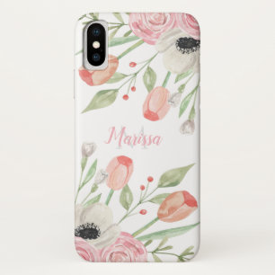 Blütenrosa Farbflorenmonogramm Case-Mate iPhone Hülle