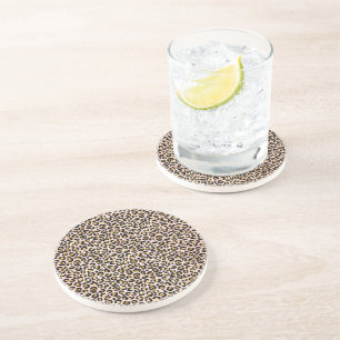 Blütenrosa Goldleopard Getränkeuntersetzer