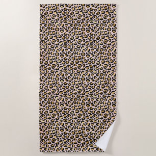 Blütenrosa Goldleopard Strandtuch